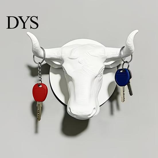 Retro Animal Head Hook Bull Hat Rack, Lightweight Wall-Mount Key Holder, Decorative Coat Creative Entryway Organizer Hook, Hanger for Home Wall