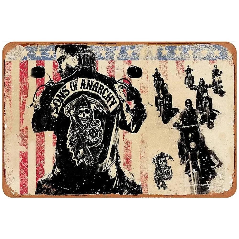 Metall Blechschild Sons of Anarchy Fear The Reaper Plakette Poster Bauernhof Zuhause Café Wanddekoration Vintage Metallplatte 12*8 Zoll
