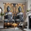 2pcs   2D Flat Window Treatment Curtains Figure of the Buddha Blackout Polyester Birthday Party Use for Party Decor Bedroom Decor