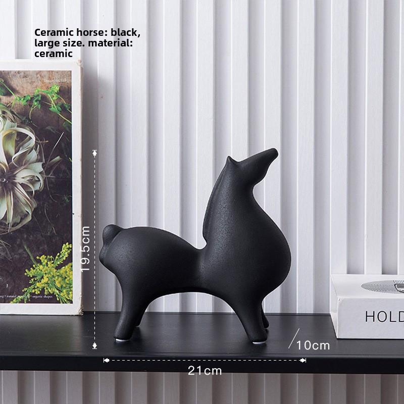 Modern Minimalist Abstract Ceramic Horse Statue for Living Room Entryway Bar Decor Housewarming Gift Contemporary Home Art