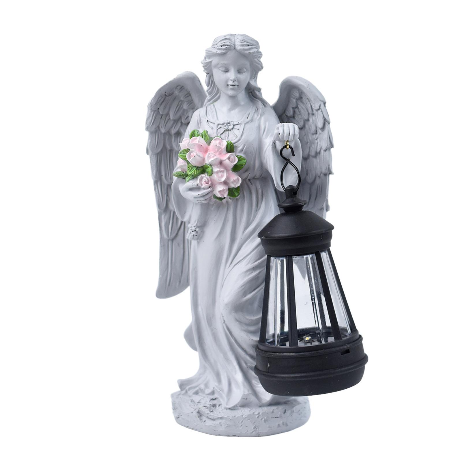 

Садовый светильник в виде ангела на солнечной батарее, Светодиодный фонарь из смолы, Садовая статуя для кладбища