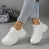 Women‘s Shoes Lightweight Dad Summer Versatile White Thick-Soled Height-Increasing Casual Sports.