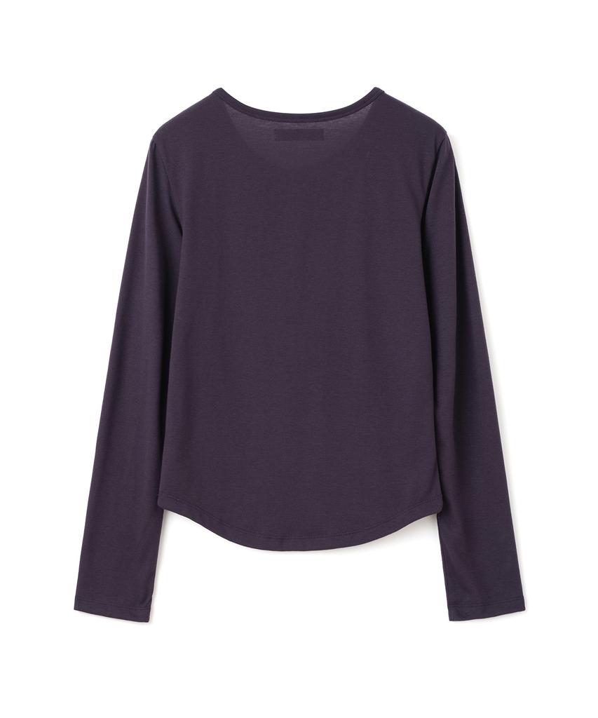 MILLO WOMEN Tape Henley Neck T-Shirt [Purple]