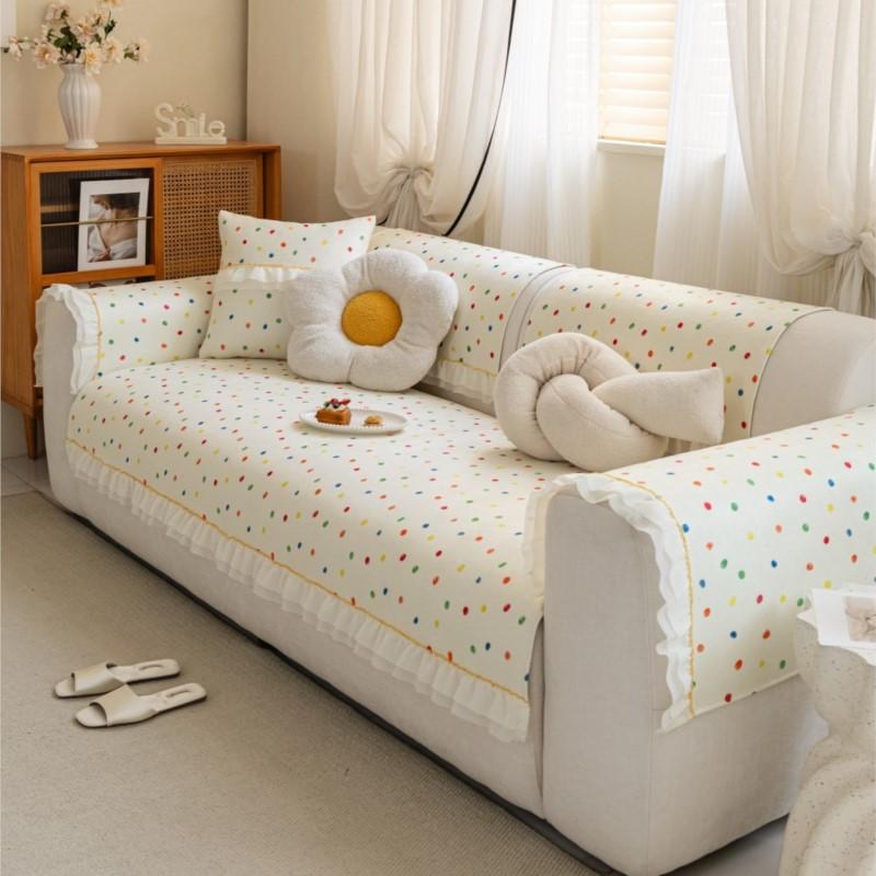 Chilly Colorful Settee Pillow Insulated Loveseat Slipcover Chenier Settee Straight-cut Loveseat High-end Anti-skid Sitting Mat Pale Settee Defend
