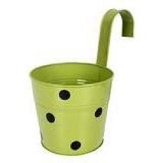 Set of 4 - Single Plant Railing Planters - Dotted Blue, Orange,Red,Green| Heavy Duty Highly Durable Plant containerGamla for Indoor Home Decor