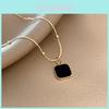 Colar Gargantilha Estiloso com Pingente Geométrico Preto Para Mulheres Corrente de Osso de Cobra Tendência Joia