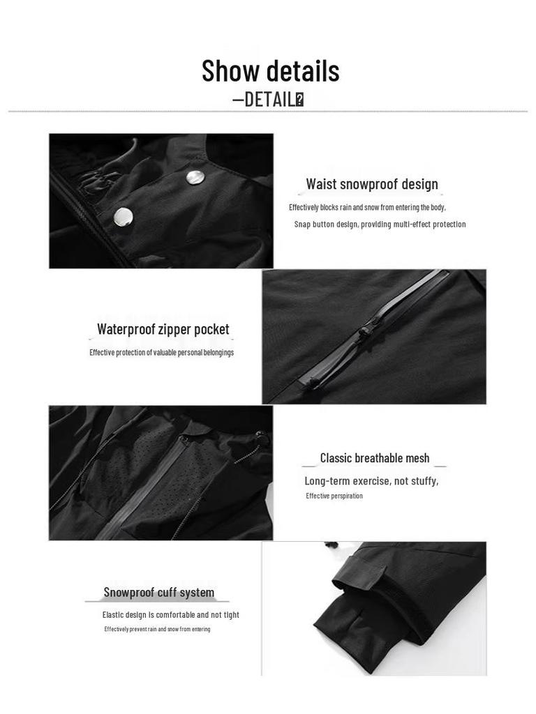 Wasserdichter Ski-Anzug Unisex 2025: Dicke Snowboardjacke mit Kälteschutz für Herren