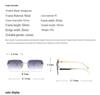 European & American Frameless Gradient Sunglasses: Trendy Large Metal Frames