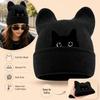 Stretchable Cat Ear Beanie Hat Y2K Harajuku Pullover Hat Fashion Winter Knit Hat  Women