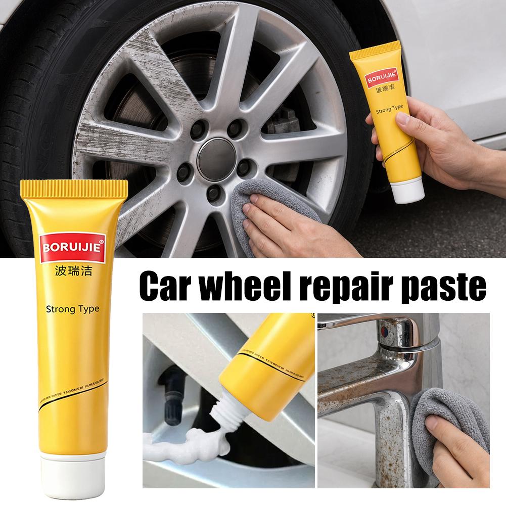 Car Wheel Polishing Compound Paste, Heavy Duty Metal Polish for Alloy Rims, Remove Rust, Oxidation & Brake Dust, Restore Deep Shine & Luster