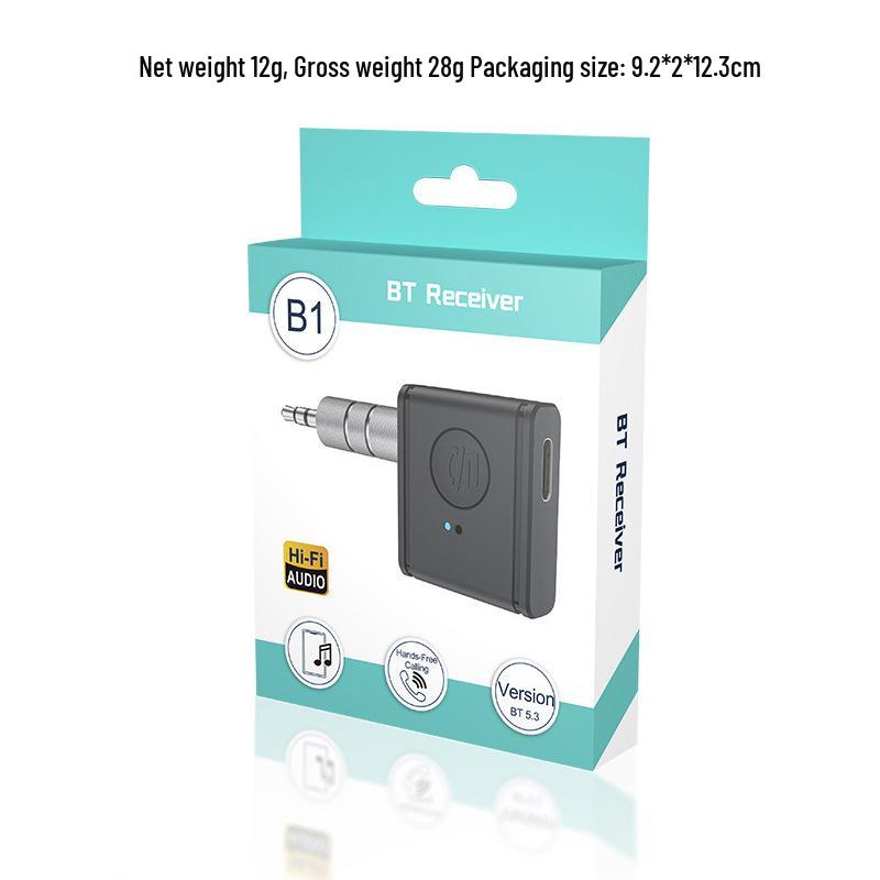 Bluetooth 5.3 Car FM Transmitter & 3.5mm Wireless Audio Receiver Speaker
