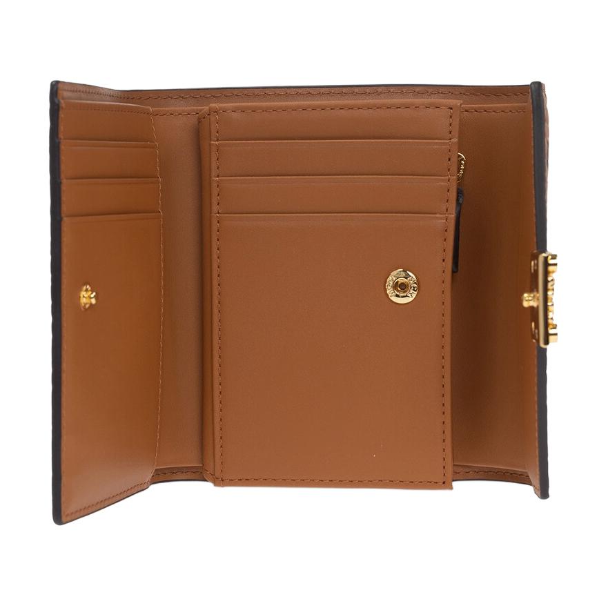 MCM Tracy Kurzes Leder Portemonnaie Damen Portemonnaie Braun Cognac MYSAAPA02CO001