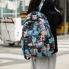 Women Large Capacity Backpack Men's Graffiti Print Backpack Student Schoolbag