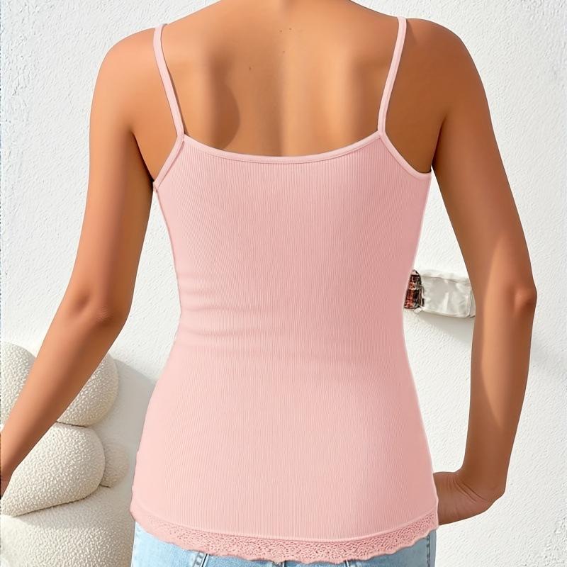 Lace Halter-neck Vest for Everyday Wear, Flattering Silhouette and Comfortable Ribbed Detailing.