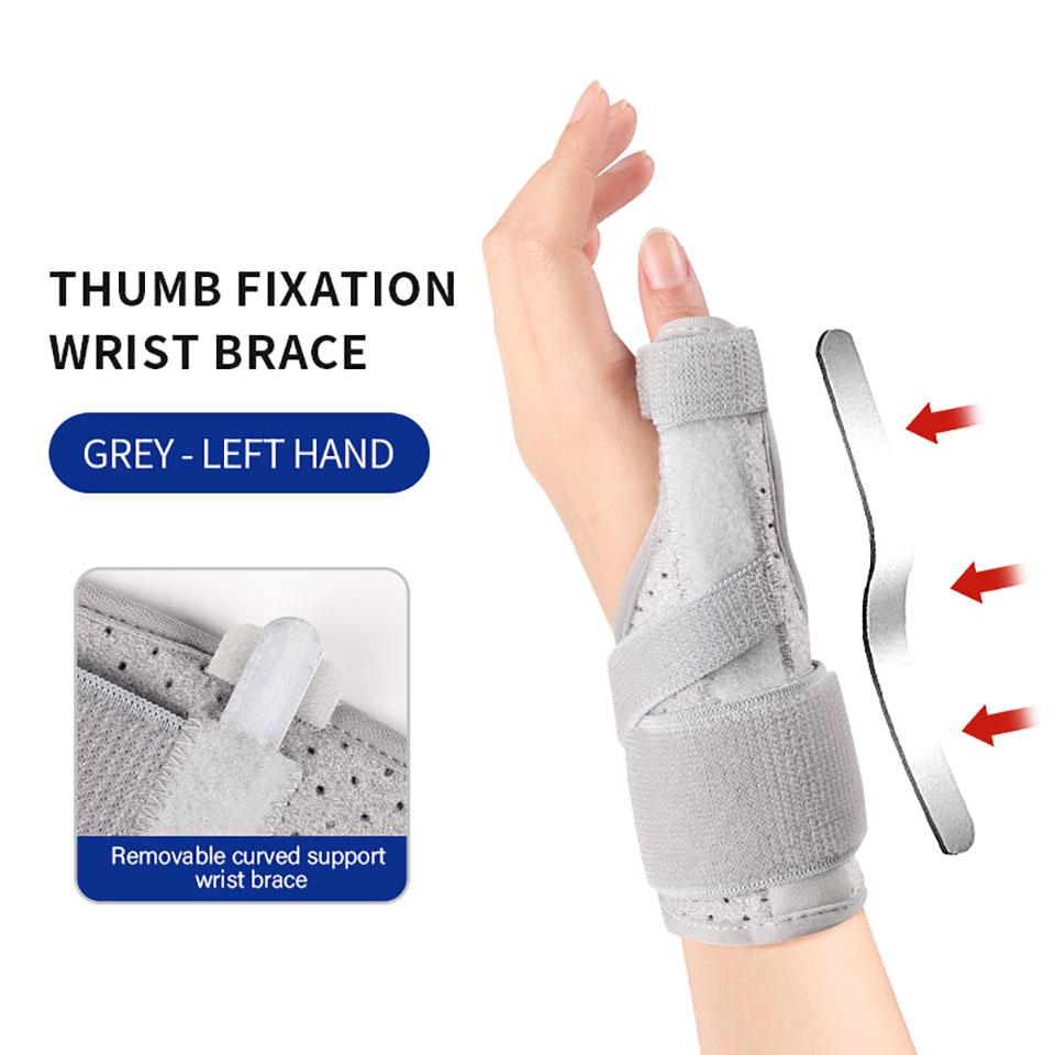 

Gobygo 1Pcs Fixed Finger Sleeve Wrist Guard Fits Thumb Aluminum Plate Support Fixed Compression Sprain Fracture Finger Brace
