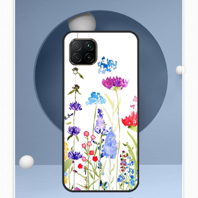 Lavender Purple Flowers For Huawei Nova 12i 12s 11i 8i Y91 Y60 Y70 Y72 Y90 Y61 9 10 SE P20 P40 Lite P30 P60 Pro Case