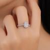 Sterling Silver Women's Ring with 1 or 2 Carat Moissanite Sugar Cube Design