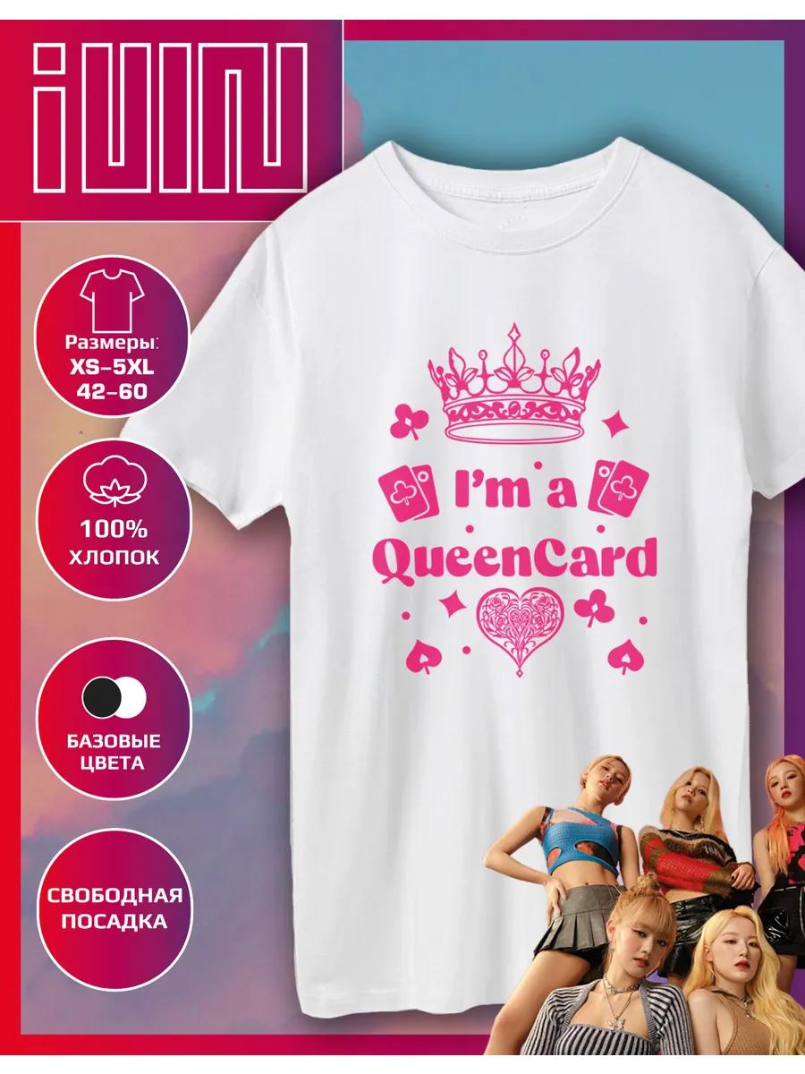 Straight T-shirt with G-idle queencard print M