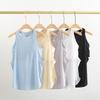 Women's Shockproof Summer Yoga Vest with Chest Pad - 2-in-1 Loose Running Fitness Top