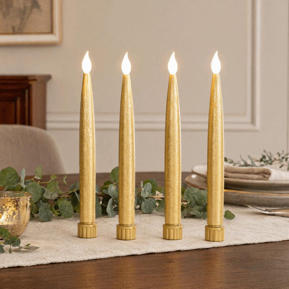 4Pcs Taper LED Candle Lamp Long Electronic Candle Lamp Classic Electronic Candle Light  Home Decor