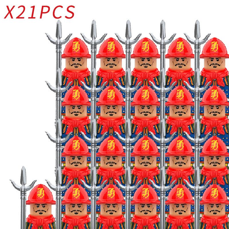Ming Dynasty Soldiers Weapons Action Figure Accessories Helmet Armor Medieval Building Blocks Bricks Toys For Children Gifts