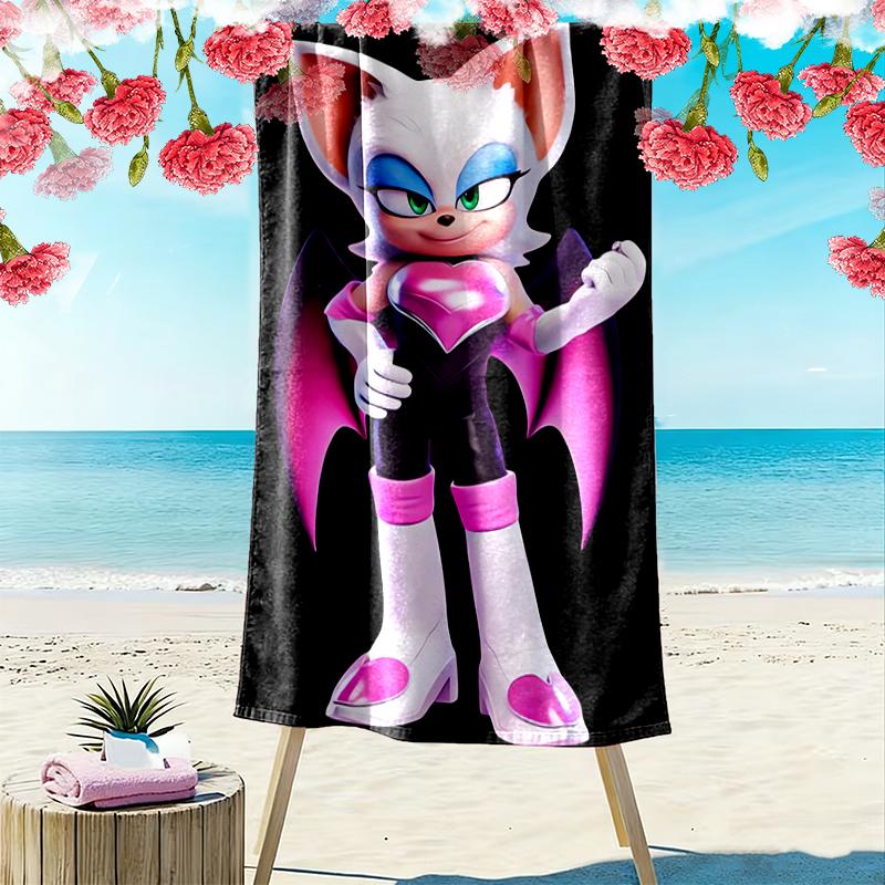 1pc SONIC Beach Towel, A Vibrant Beach Towel Suitable for Outdoor Activities, Camping, Hiking