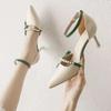  women spring & summer hollow out pearl white high quality buckle strap heel shoes office pumps sapatos femininas ab325