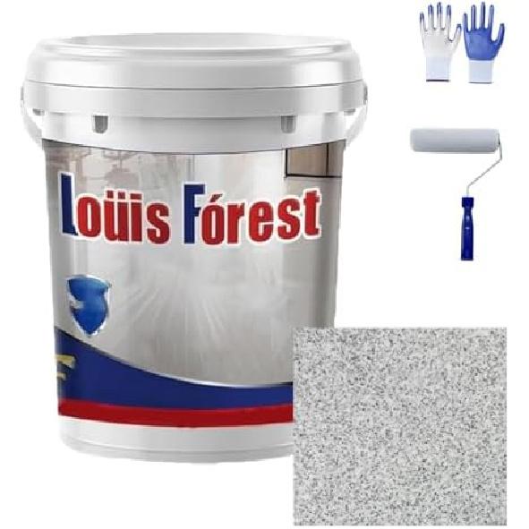 Louis Forest Epoxy Floor Paint, High-Gloss Marble Effect Waterproof Water-Based Epoxy Floor Paint (Dark Gray)