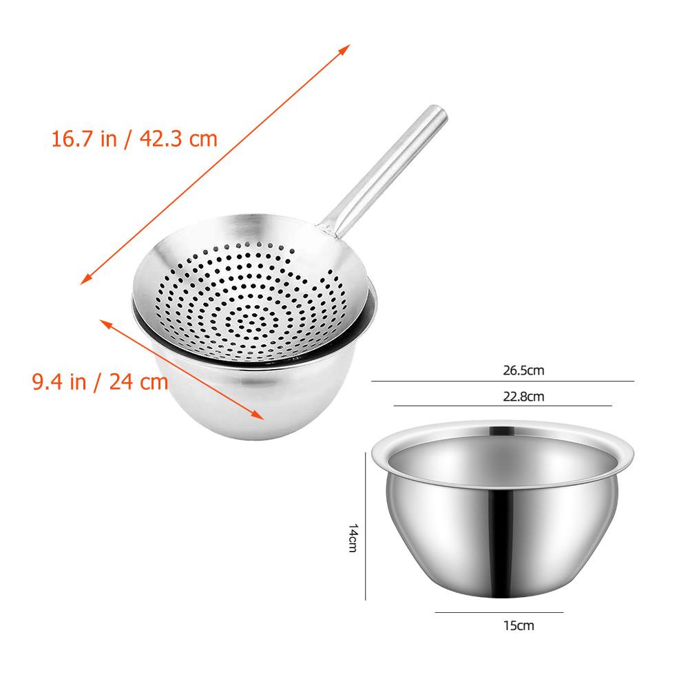Ölabschöpfkelle Trommelsieb Mehrzweckbehälter Silber Edelstahl