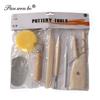 Wooden Pottery Clay Sculpture Tools 8-Piece Set for Carving and Handmade Crafting