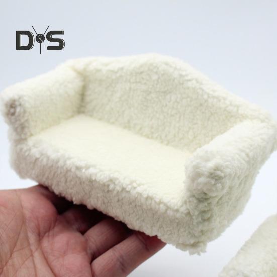 Miniaturcouch 1:Mini-Haus-Sofa im Maßstab 12, Plüsch, Miniaturmöbel, Puppen, Wohnaccessoires, Foto-Requisiten, Geschenk für Jungen und Mädchen