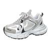Sølv pappasko dame ny vår og høst allsidig Xiaoxiangfeng fritidssportssko høydeøkende løpesko