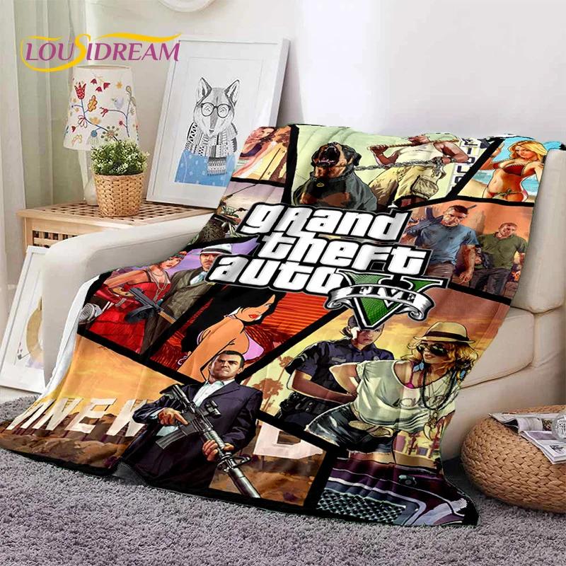 GTA Game Grand Theft Auto Gamer Soft Blankets,Keep Warm Throw Blanket Comfortable Blanket for Picnic Beds Sofa Home Bedroom Gift