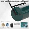 30 L Garden Lawn Roller with Water/Sand Filled Drum, Heavy Duty Steel Lawn Push Rolling Tool, Dark Green