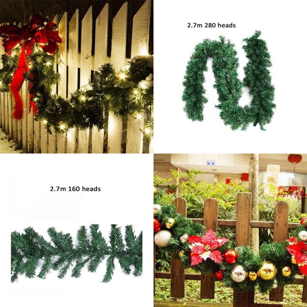 Elegante 2,7 m künstliche Kieferngrüne Fichte Girlande Kranz für festliche Heimdekoration