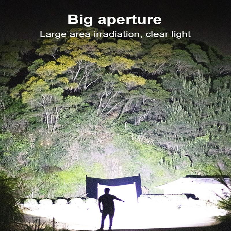 XHP360 Super High Power lommelykt Vanntett utendørs lommelykt med lang rekkevidde zoom lommelykt