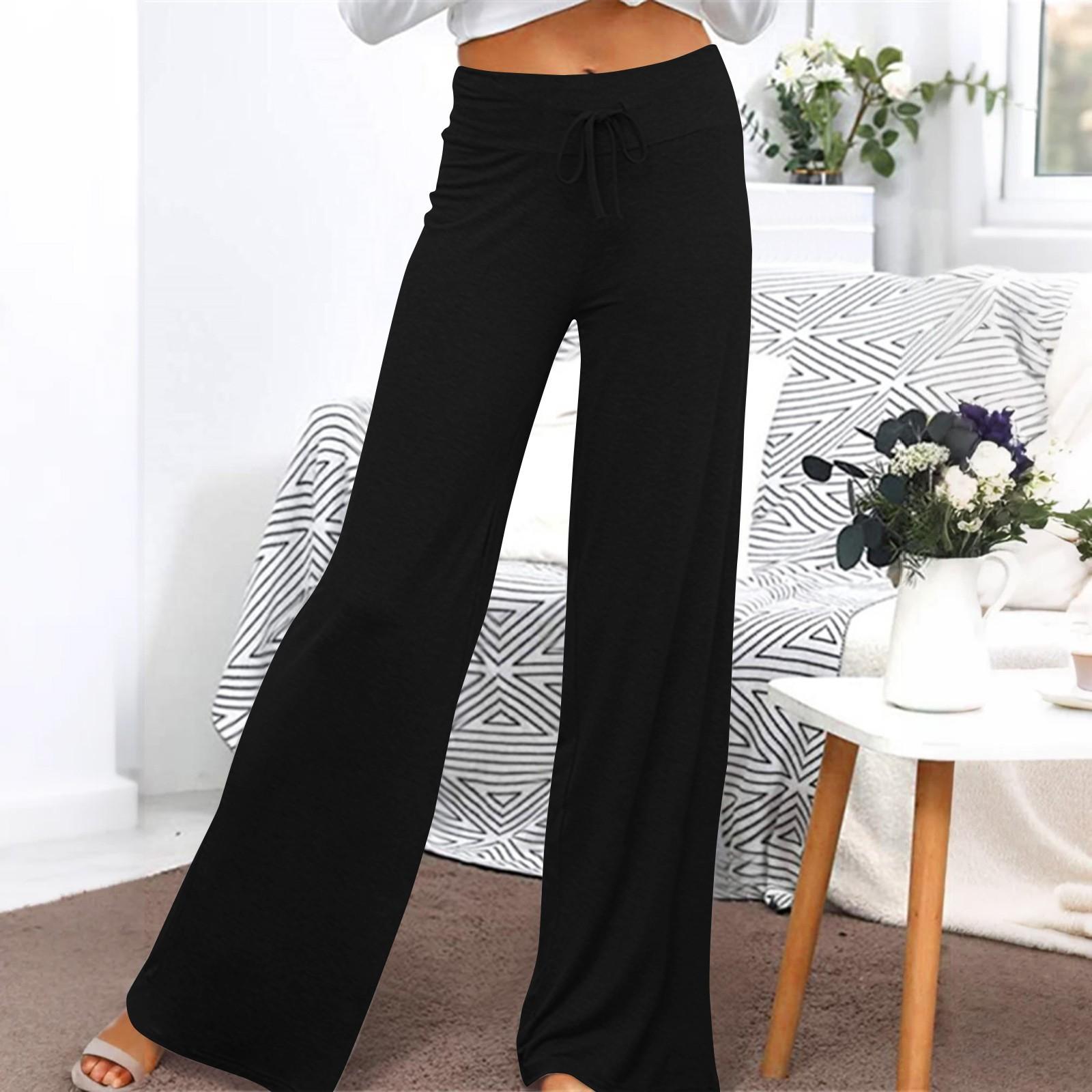 

Women s Wide-leg Yoga Pants With High-waisted Sports Trousers XXL чорний