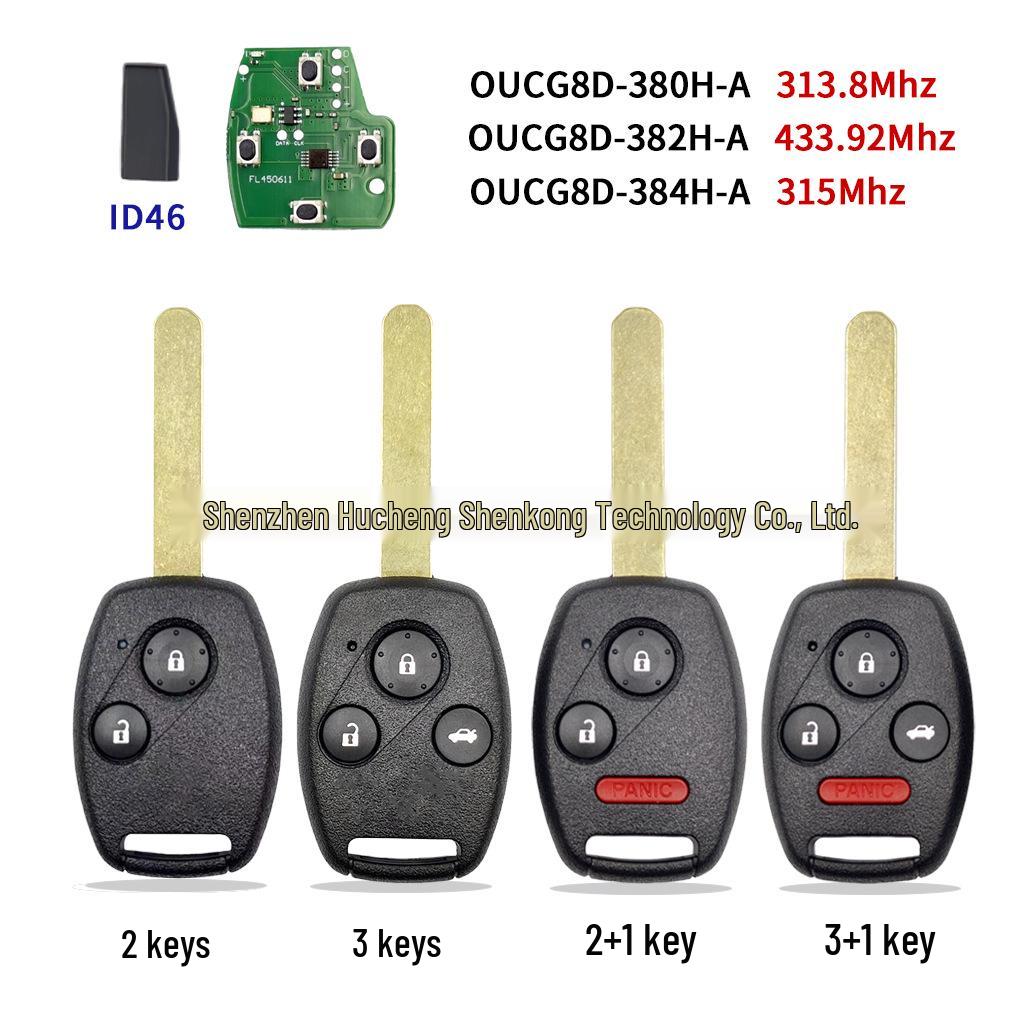 Ceramic ID46 Remote Key for Honda: Compatible with 2, 3, and 4 Button Models (OUCG8D-380/82/84H-A)