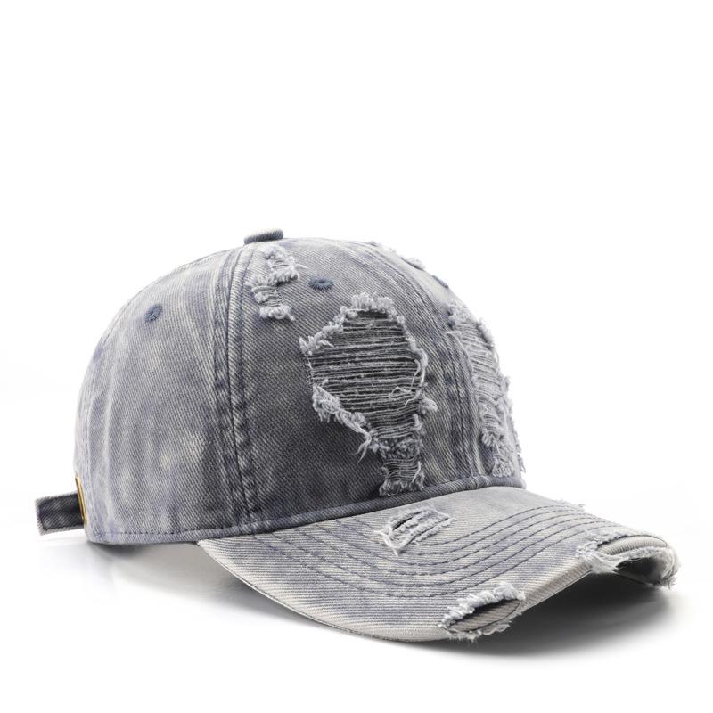 Retro zerrissene Herren- und Damen-Denim-Baseballkappen Mode Persönlichkeit Lässige vielseitige Kappe
