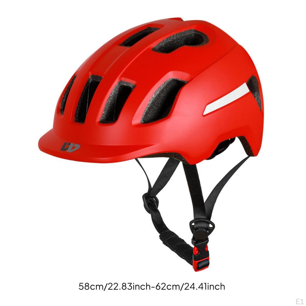 Town Bike Helmet Reflective Strip Cycle Adjustable Sports Gear for Men and Women, Adults
