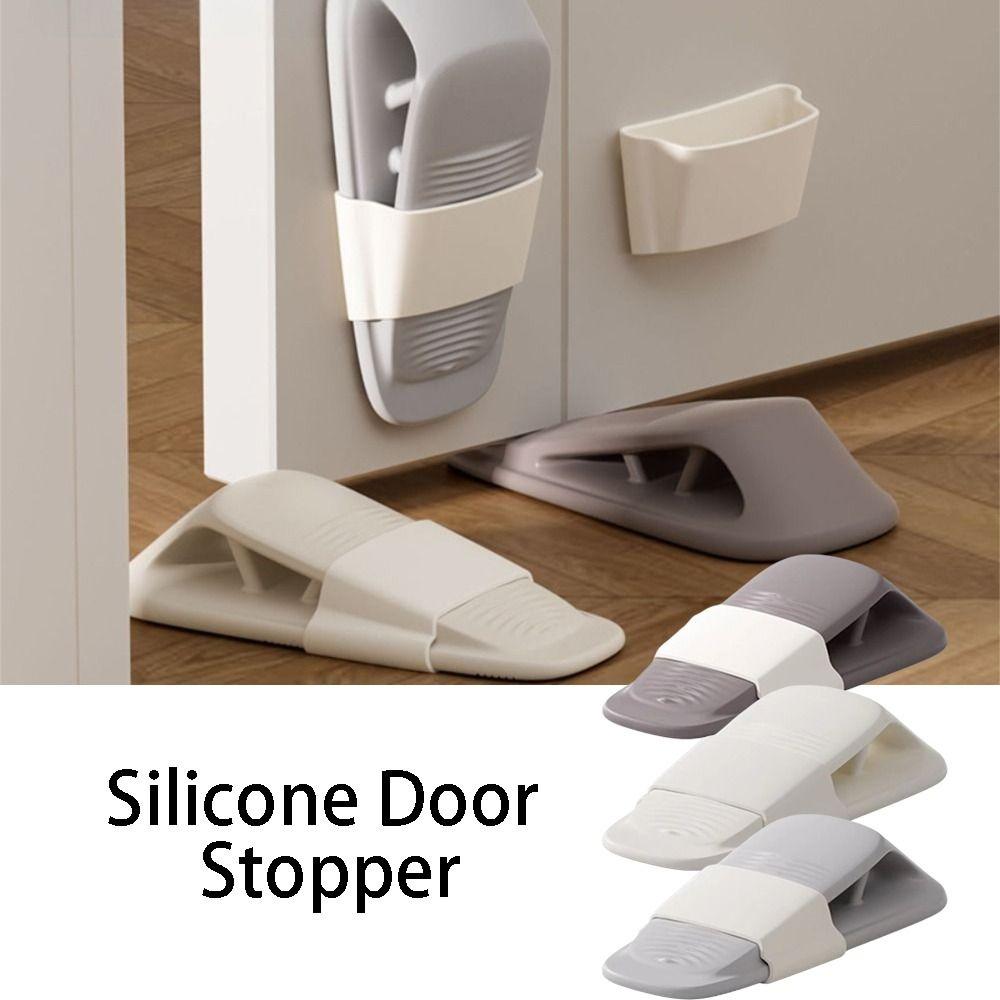 Silicone Material Silicone Door Stop No Drilling Required Windproof Fixed Door Wedge Retractable Design Safety Accessories
