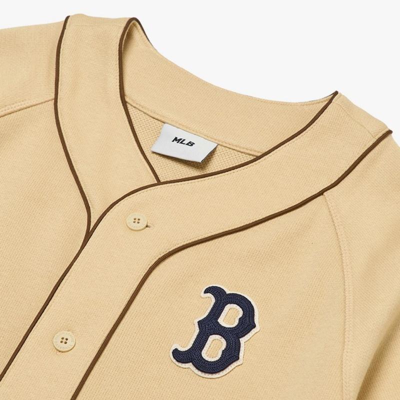 New MLB T Shirt Unisex Beige Yellow 3ABS03014-43BGS