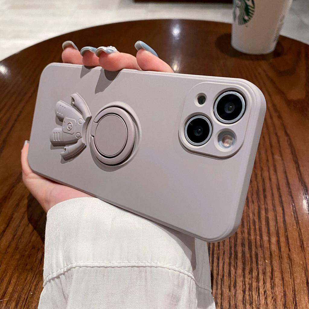 Applicable To IPhone 16 Astronaut Ring Mobile Phone Case Apple 15 Liquid Bracket 14proMax Anti Fall Protection Case