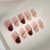 Lux Nails: Champagne French Cat Eye Removable Nail Patches - Light Luxury Whitening Manicure