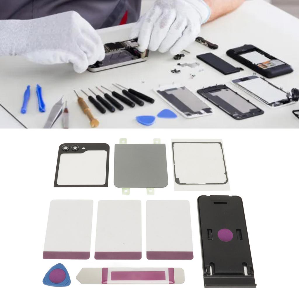 Back Glass Replacement Back Cover Glass Housing Door with Pre Installed Tape Camera Lens Tools for Axy     5     5 5G F731