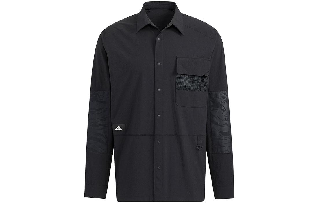 Adidas Shirts Men s Black Lapel Moderate Other HE5262 XL