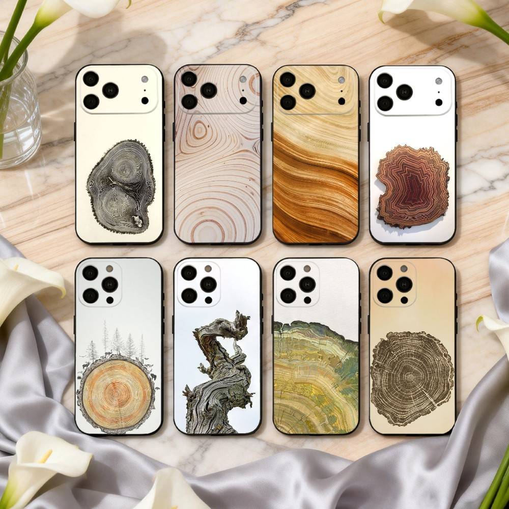 Art W-Wood G-Grain Natural Phone Case For iPhone 17,16,15,14,13,12,11 Plus,Pro Max,XS,Soft Silicone Black Cover
