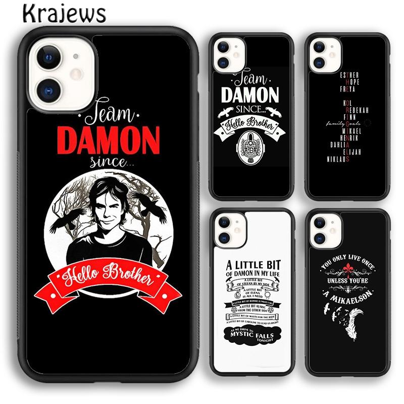 Krajews A Little Bit of Damon Vampire Diaries Phone Case For iPhone 17 Air 16 15 14 Plus 11 12 13 Pro Max Coque Fundas