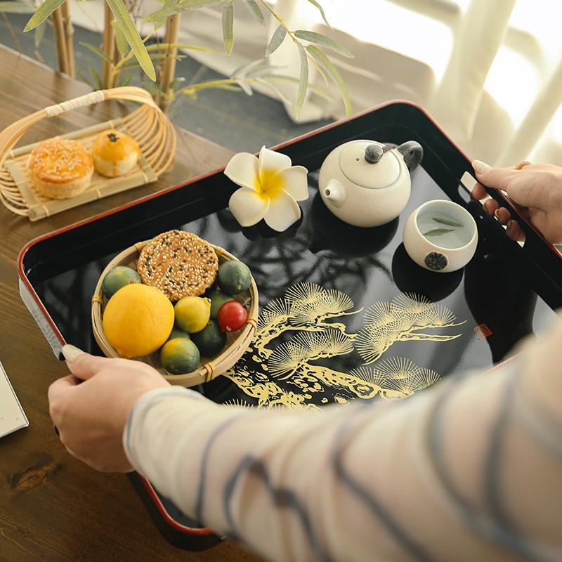 Japanese Lacquer Rectangular Tray Commercial Catering Luxury High-end Home Tea Tray Modern Stylish