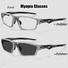 Blue Light Blocking Eye Protection TR90 Sports Myopia Glasses Near Eyewear Outdoor Photochromic Sunglasses Óculos Gafas